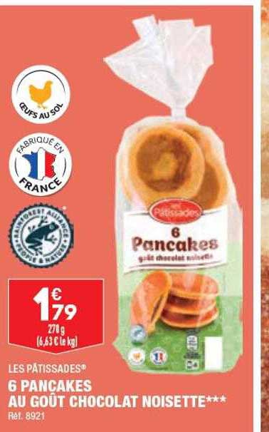 6 Pancakes Au Goût Chocolat Noisette Les Pâtissades