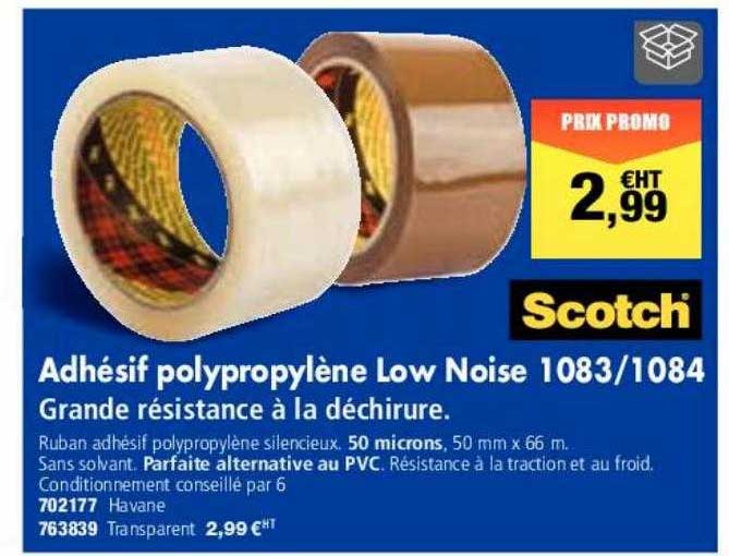 adhésif polypropylène low noise 1083-1084 scotch