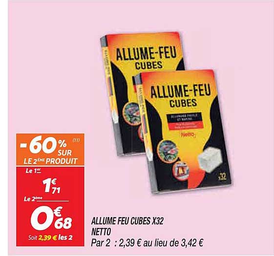 allume feu cubes x32