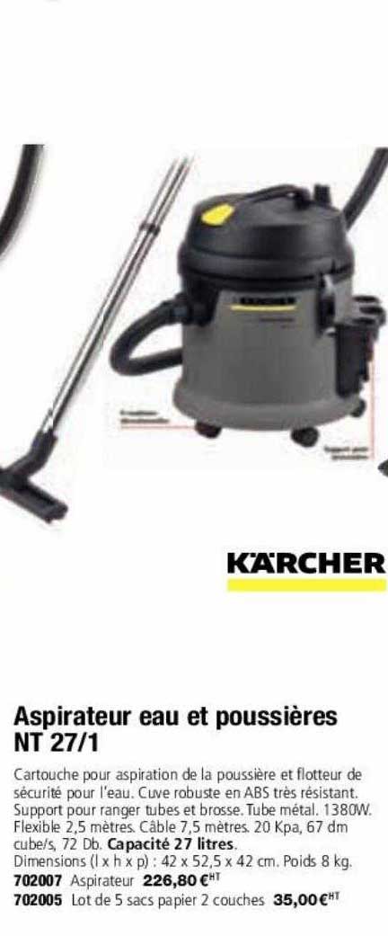 Aspirateur Eau Et Poussières Nt 27-1 Kärcher