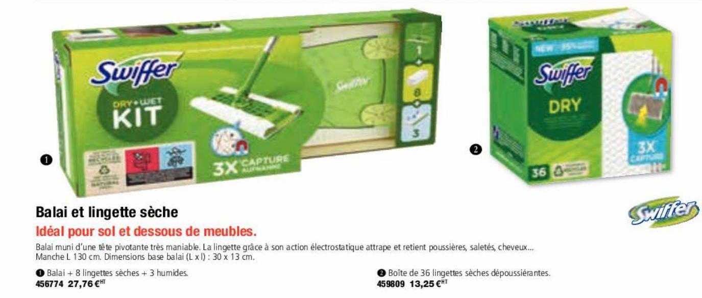 balai et lingette sèche