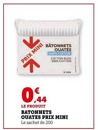 batonnets ouates prix mini