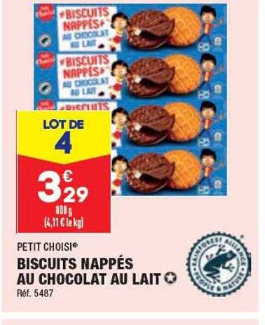 biscuits nappés au chocolat au lait petit choisi
