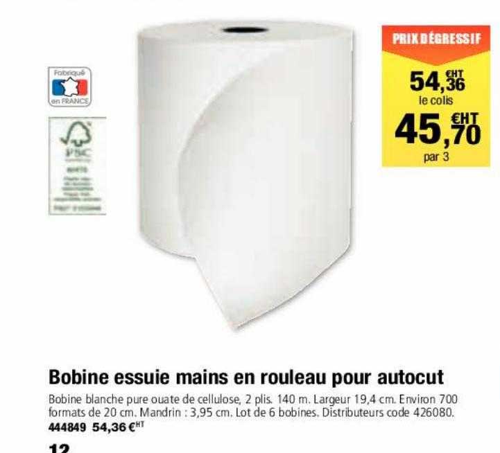 bobine essuie mains en rouleau pour autocut