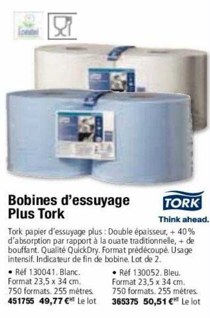 bobines d'essuyage plus tork