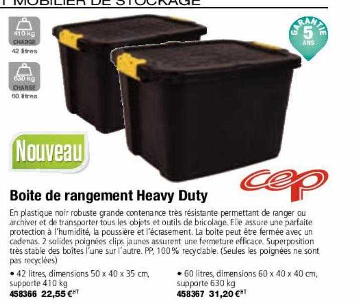 boîte de rangement heavy duty cep
