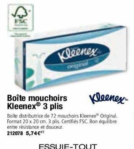 boîte mouchoirs kleenex 3 plis