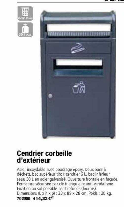 cendrier corbeille d'extérieur