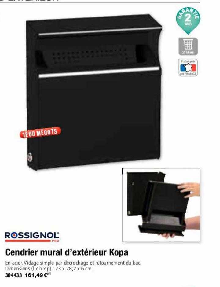 cendrier mural d'extérieur kopa rossignol