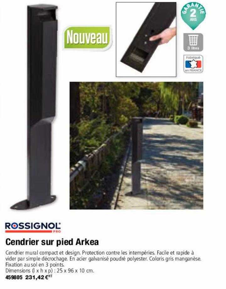 Cendrier Sur Pied Arkea Rossignol