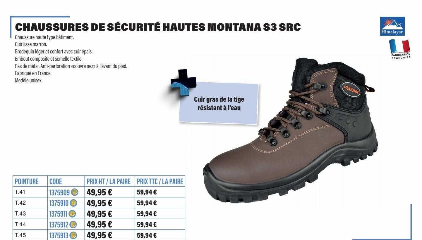 chaussures de sécurité hautes montana s3 src