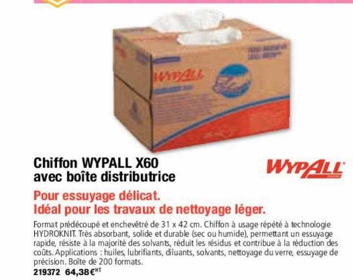 chiffon wypall x60 avec boîte distributrice wypAll
