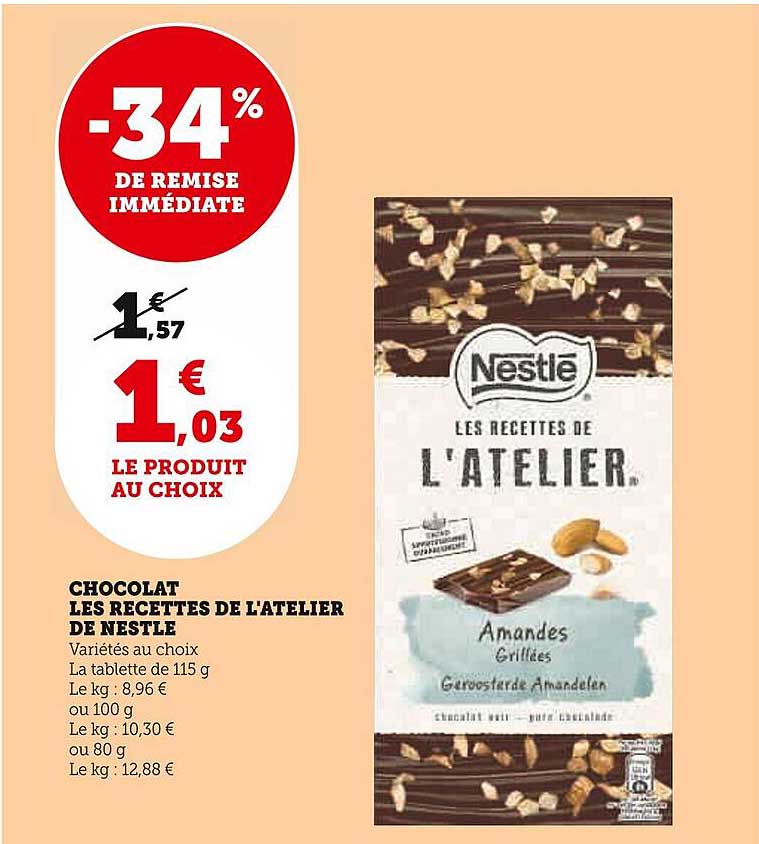 chocolat les recettes de l'atelier de nestlé