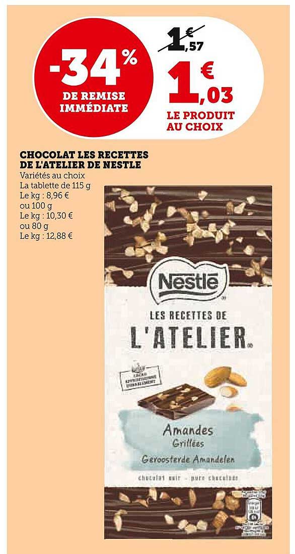 chocolat les recettes de l'atelier de nestlé
