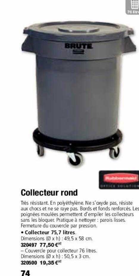 collecteur rond rubbermaid