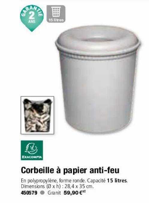 corbeille à papier anti-feu exacompta