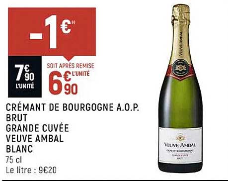 crémant de bourgogne a.o.p. brut grande cuvée veuve ambal blanc