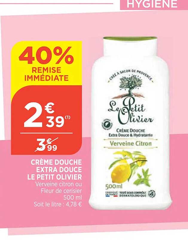 Crème Douche Extra Douce Le Petit Olivier