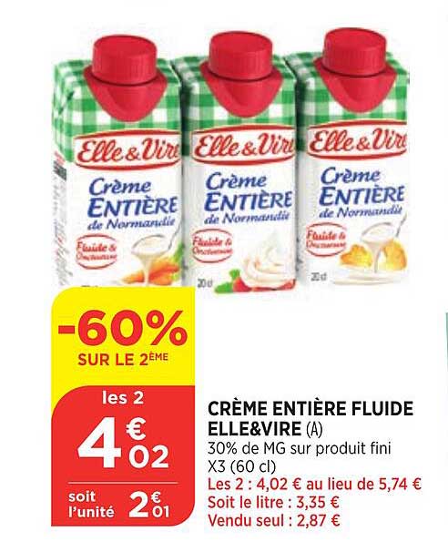 crème entière fluide elle&vire