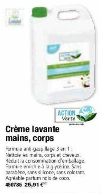crème lavante mains, corps action verte