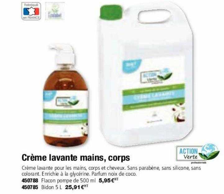 crème lavante mains, corps action verte
