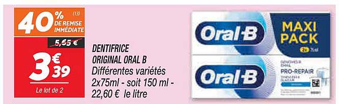 dentifrice original oral b