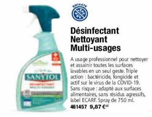 désinfectant nettoyant multi-usages sanytol