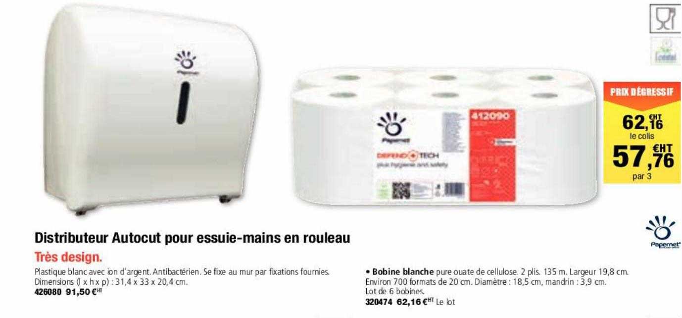 distributeur autocut pour essuie-mains en rouleau