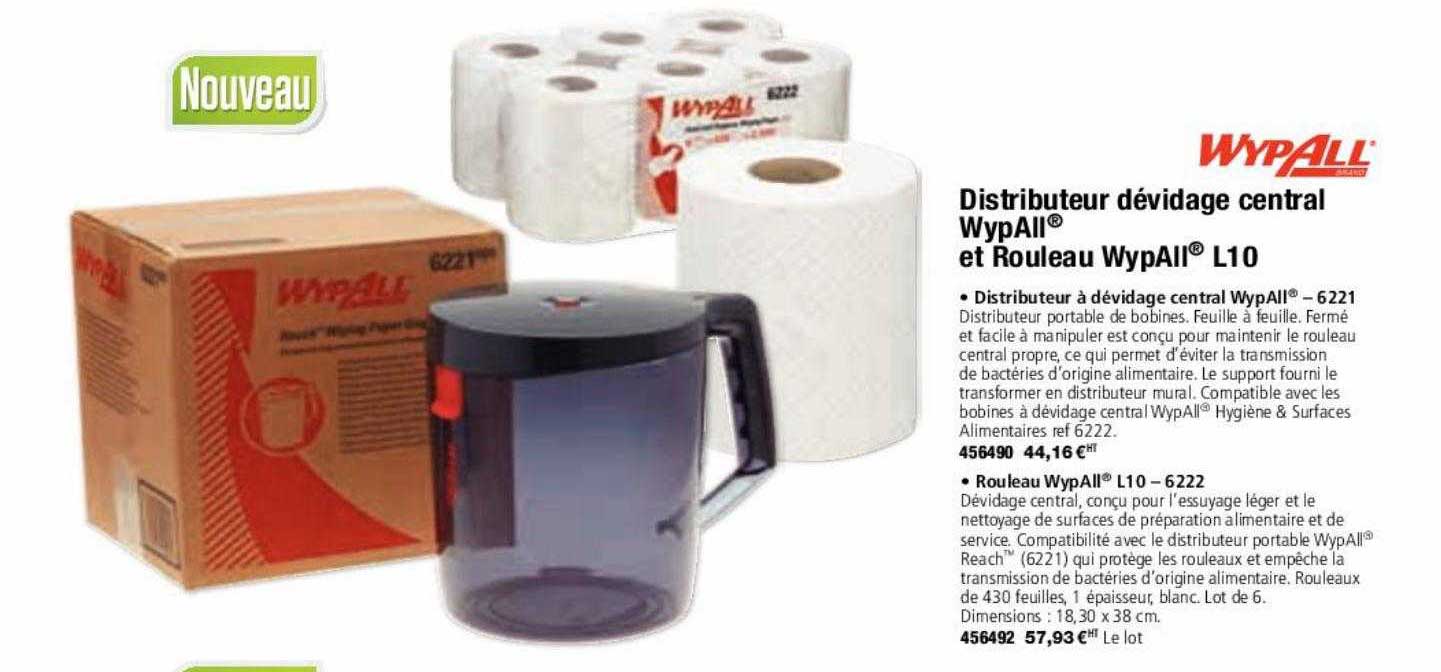 distributeur dévidage central wypAll et rouleau wypAll l10