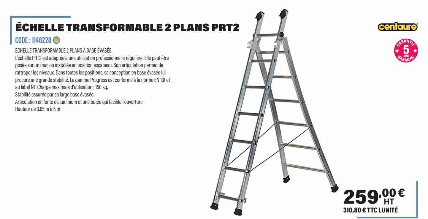 échelle transformable 2 plans prt2