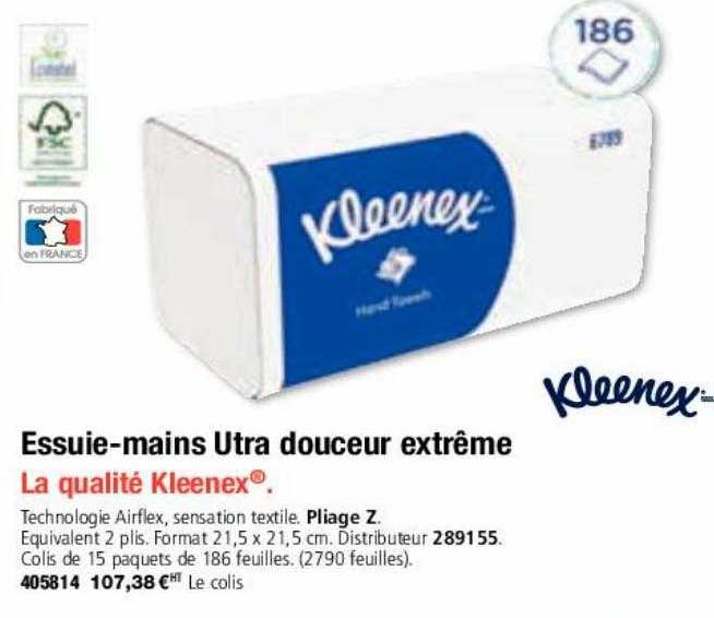 essuie-mains ultra douceur extrême la qualité kleenex