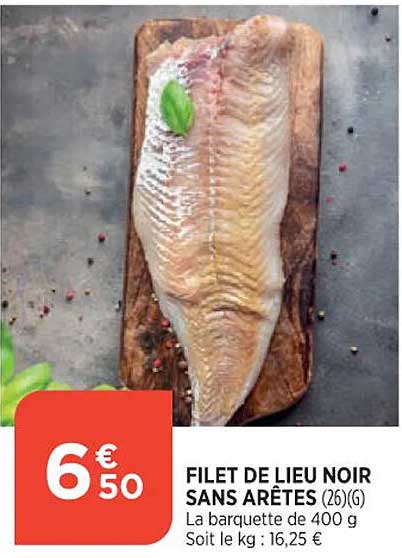 filet de lieu noir sans arêtes