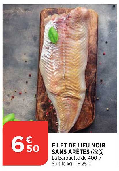 filet de lieu noir sans arêtes