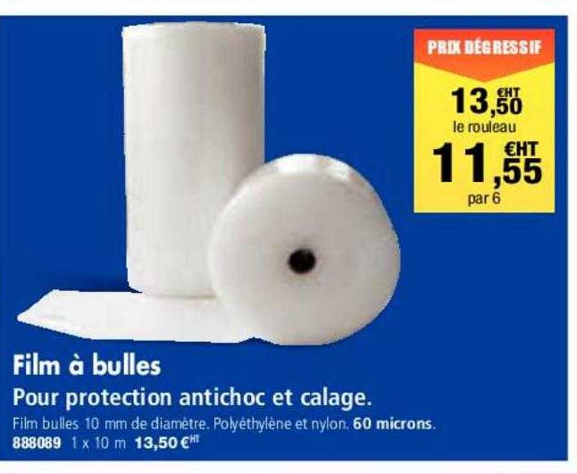 film à bulles pour protection antichoc et calage