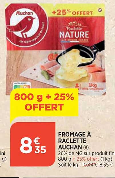 Fromage à Raclette Auchan