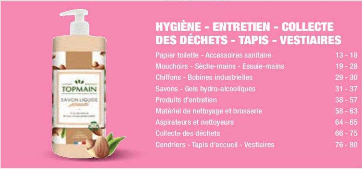 hygiène - entretien - collecte des déchets - tapis - vestiaires