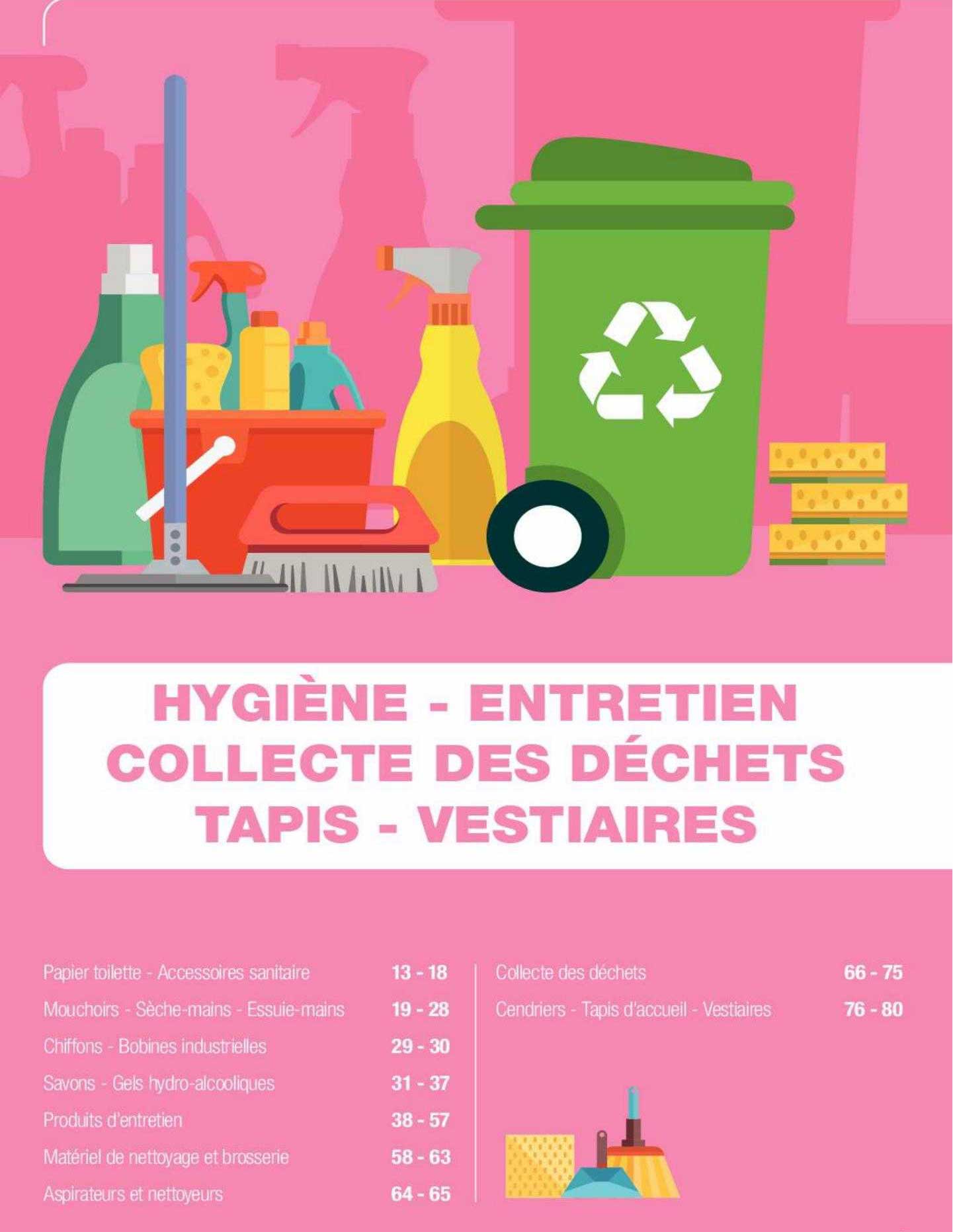 hygiène - entretien - collecte des déchets - tapis - vestiaires