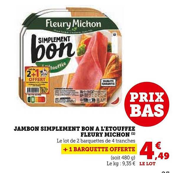 jambon simplement bon à l'étouffée fleury michon