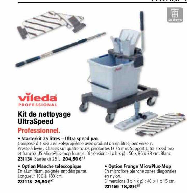 kit de nettoyage ultraSpeed vileda professional