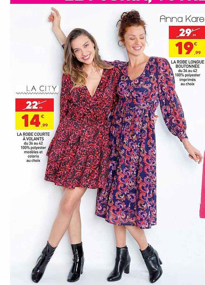 la robe courte à volants ou la robe longue boutonnée anna kare