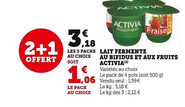 Lait Fermente Au Bifidus Et Aux Fruits Activia