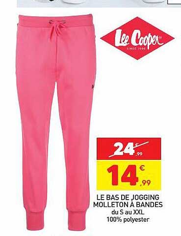 le bas de jogging molleton à bandes lee cooper