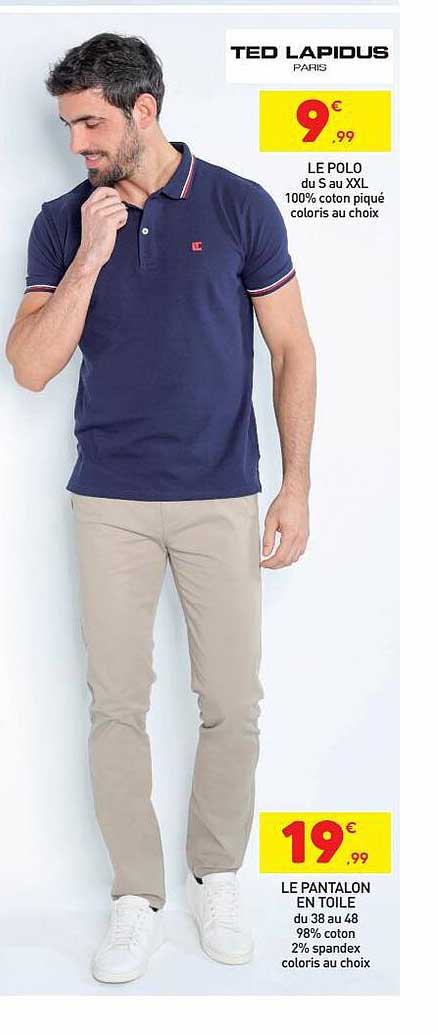 le polo ou le pantalon en toile ted lapidus