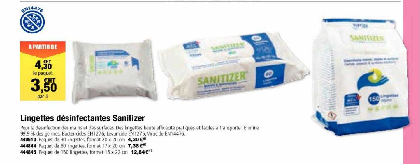 lingettes désinfectantes sanitizer
