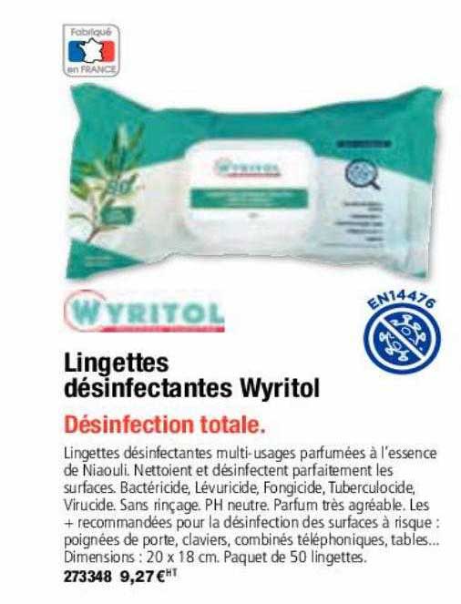 Lingettes Désinfectantes Wyritol
