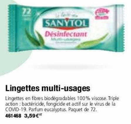 lingettes multi-usages sanytol