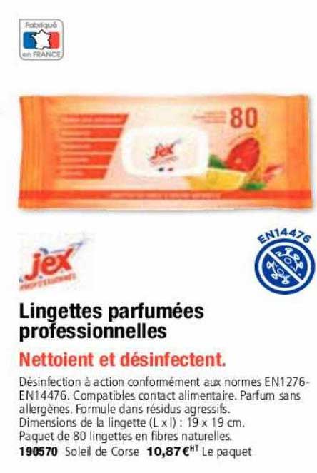 lingettes parfumées professionnelles