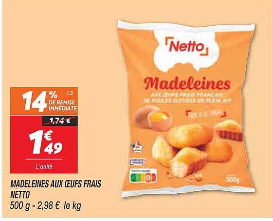 Madeleine Aux Oeufs Frais