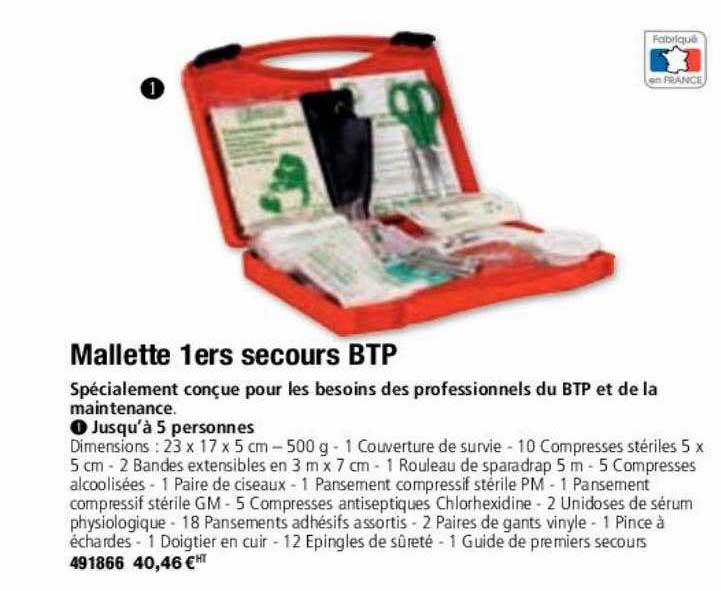 mallette 1ers secours btp