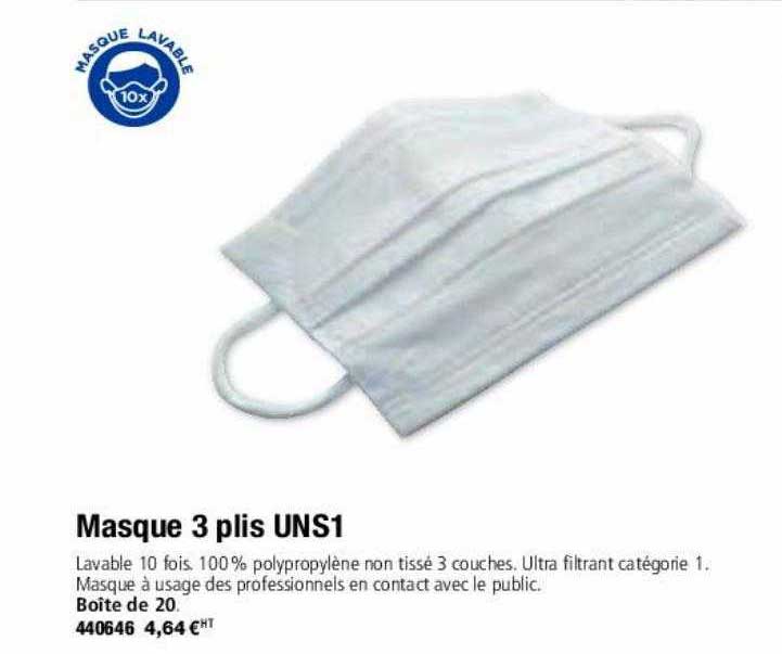 masque 3 plis uns1
